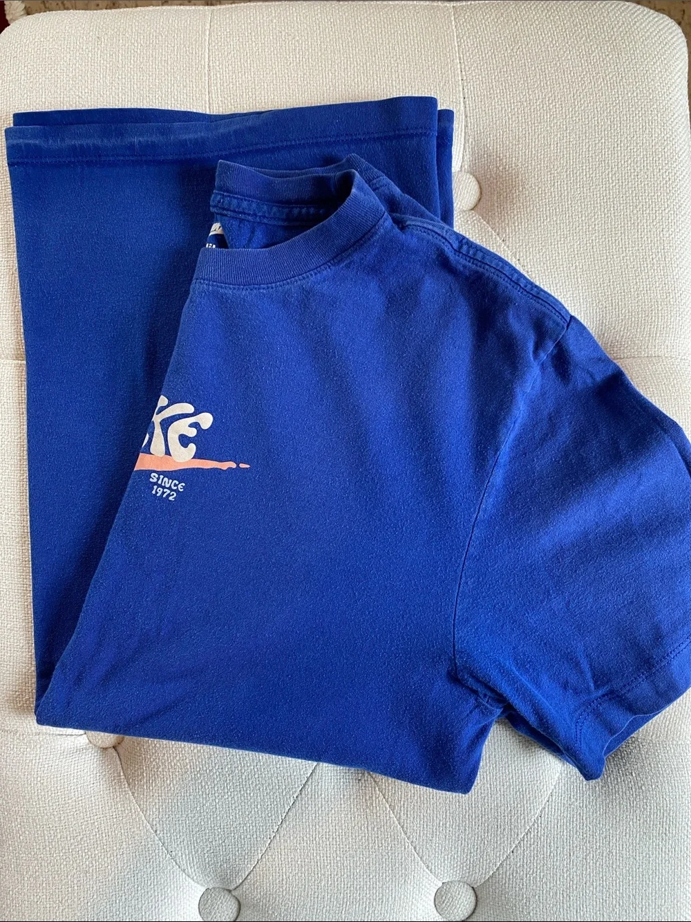 Nike Royal Blue Tee with Peach Swoosh